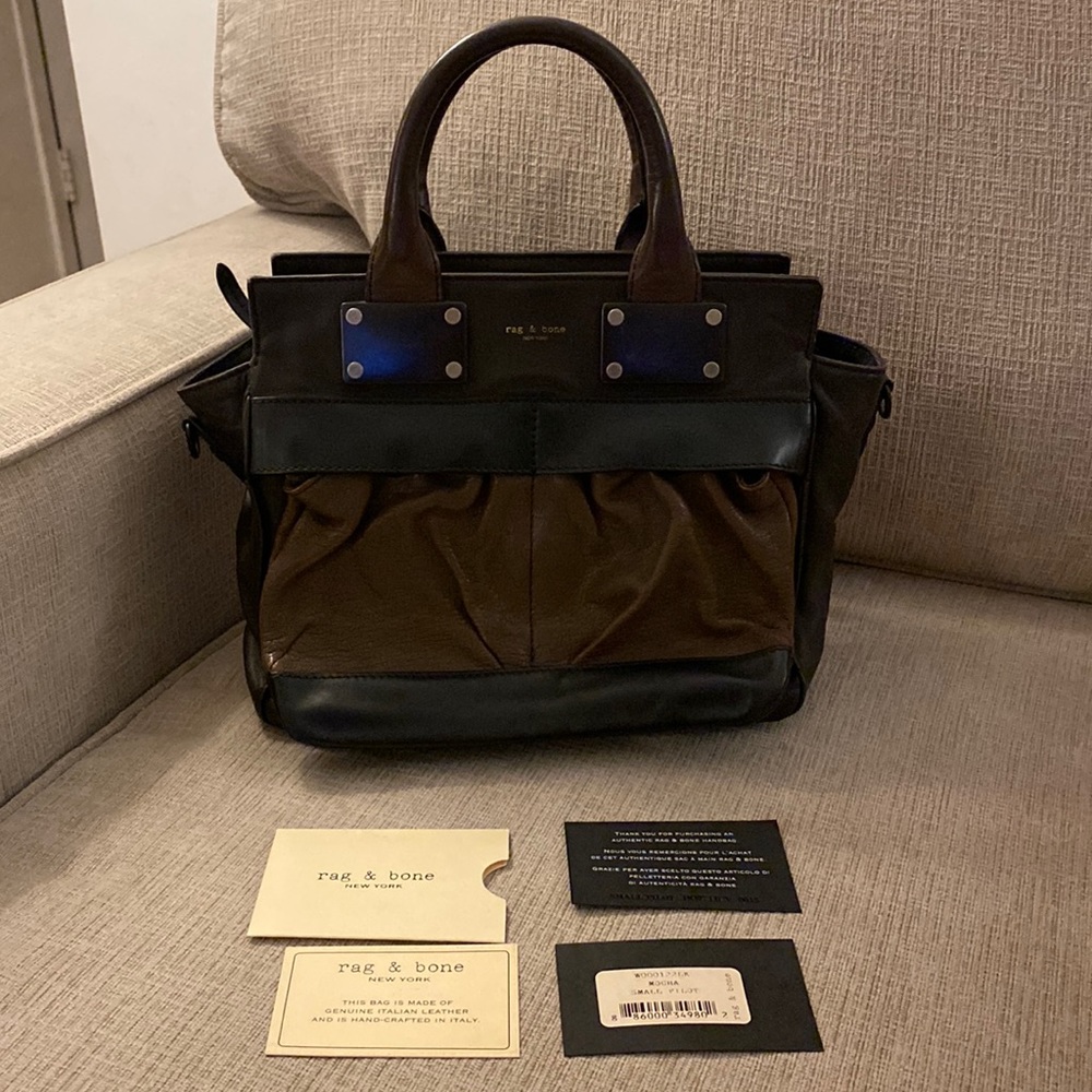 RAG & BONE Mocha Brown Small Pilot Bag - Picture 5 of 13